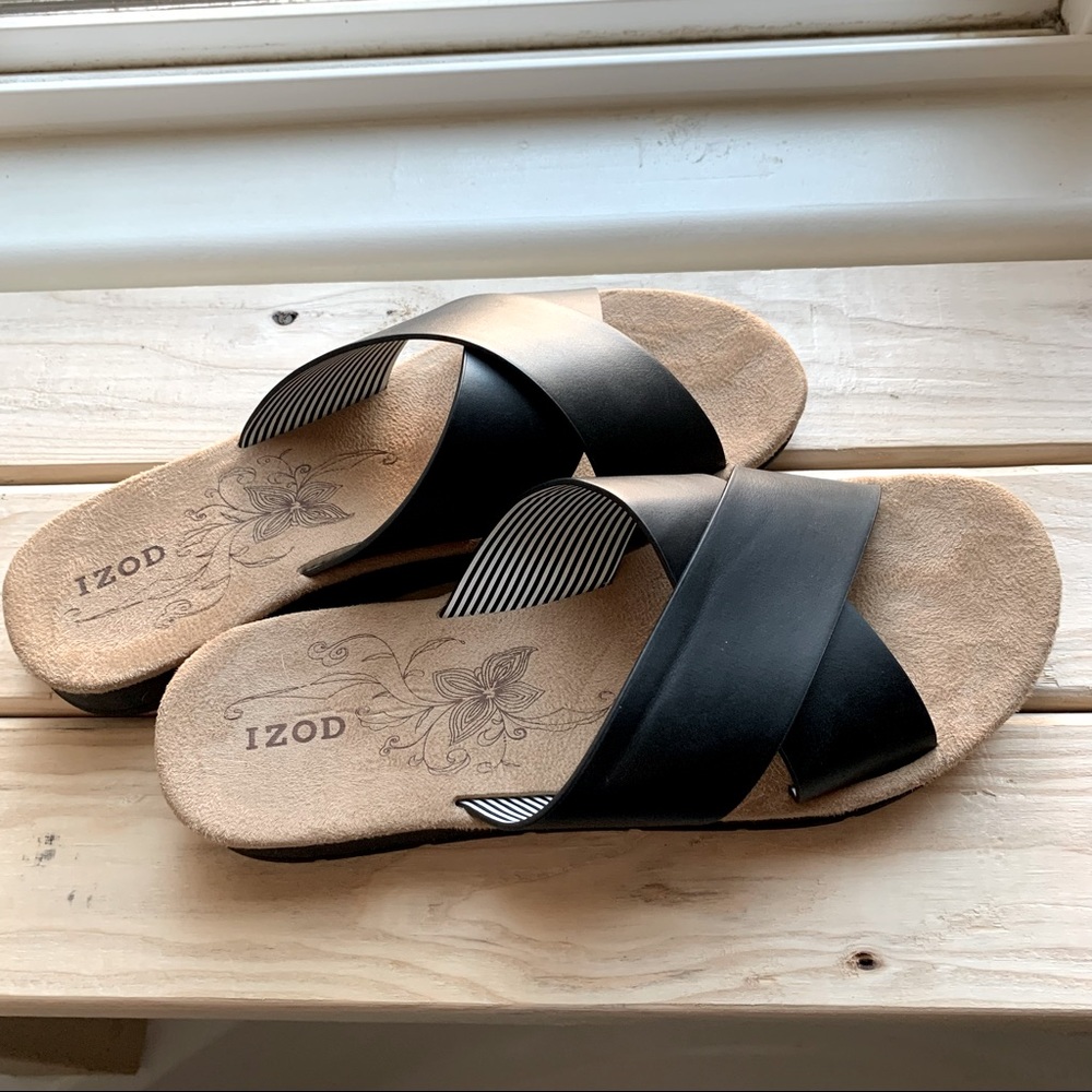 IZOD crisscross sandals, size 8